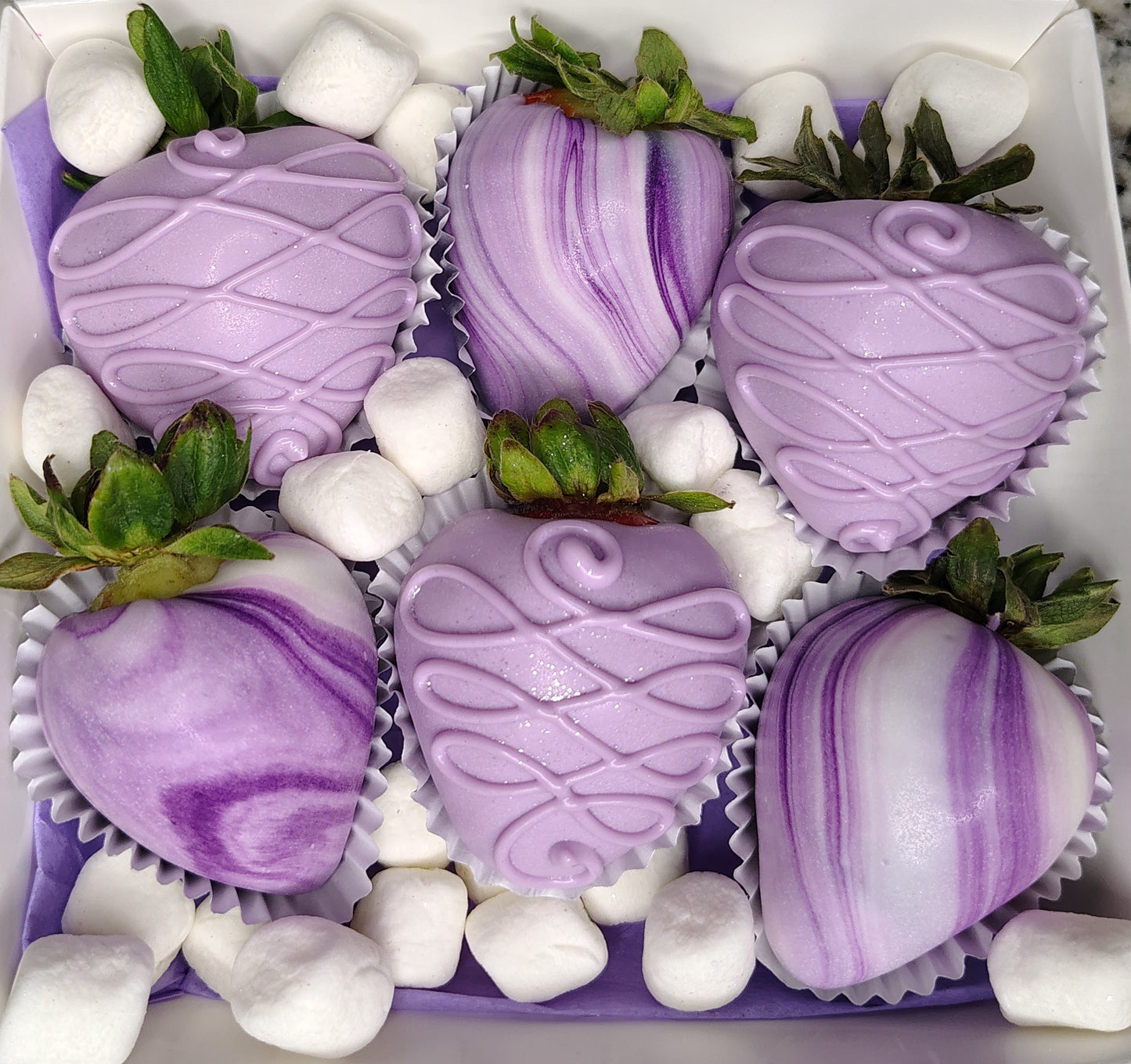 Marbled Chocolate Covered Strawberries