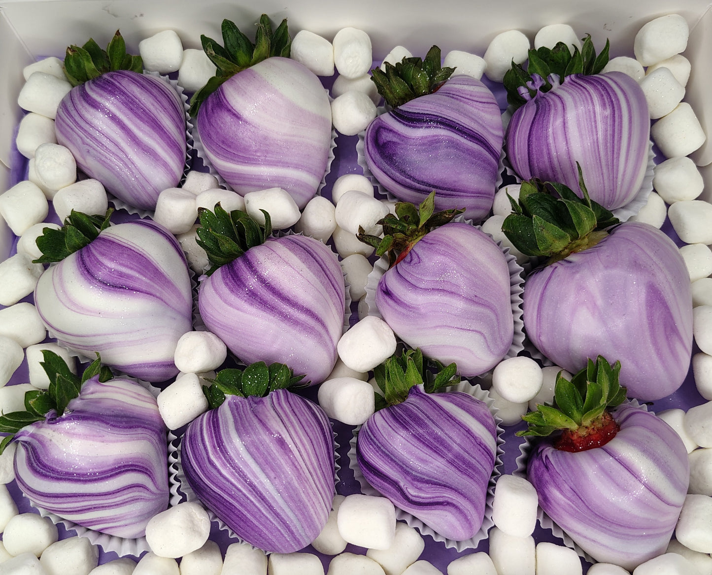 Marbled Chocolate Covered Strawberries