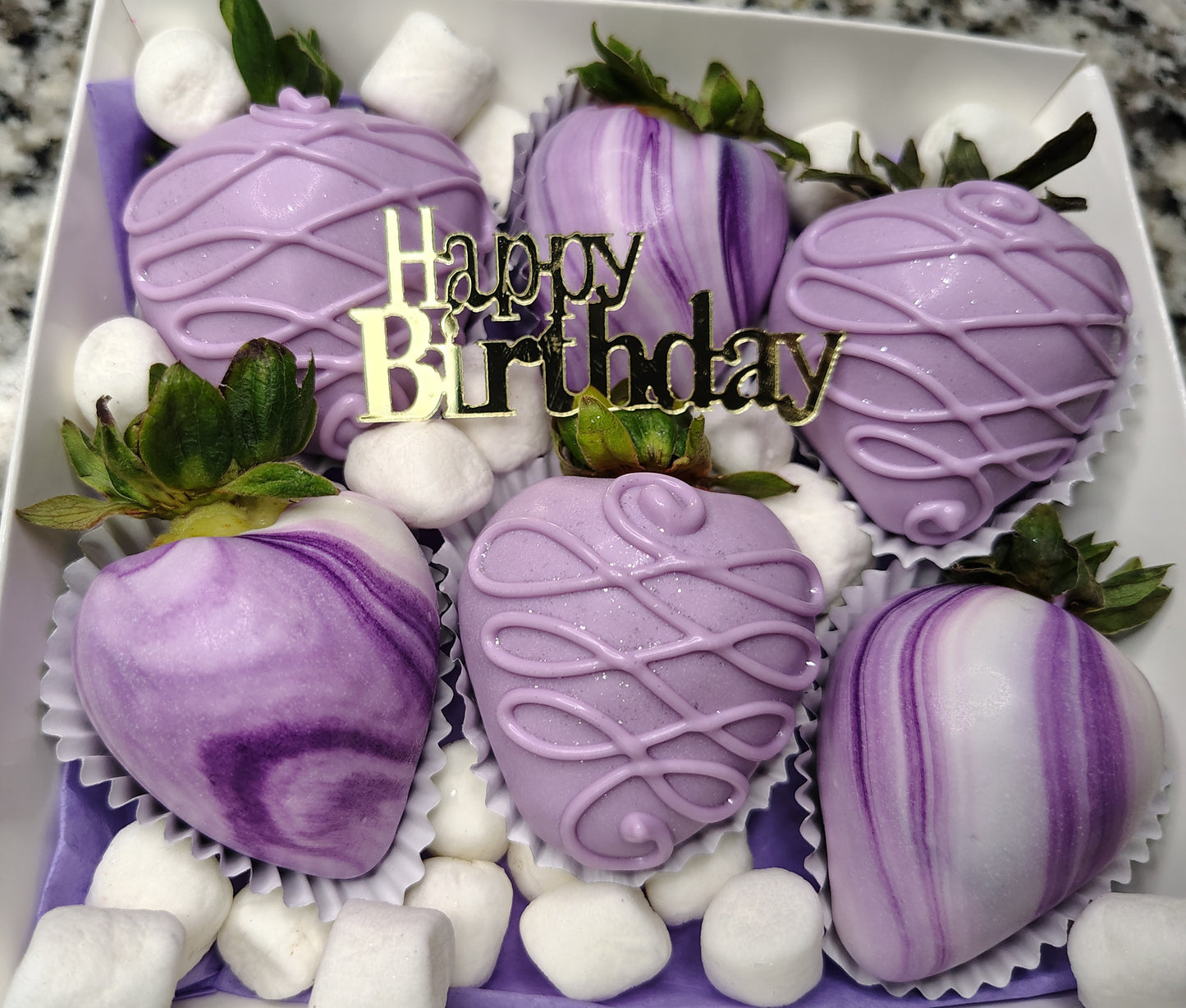 Marbled Chocolate Covered Strawberries