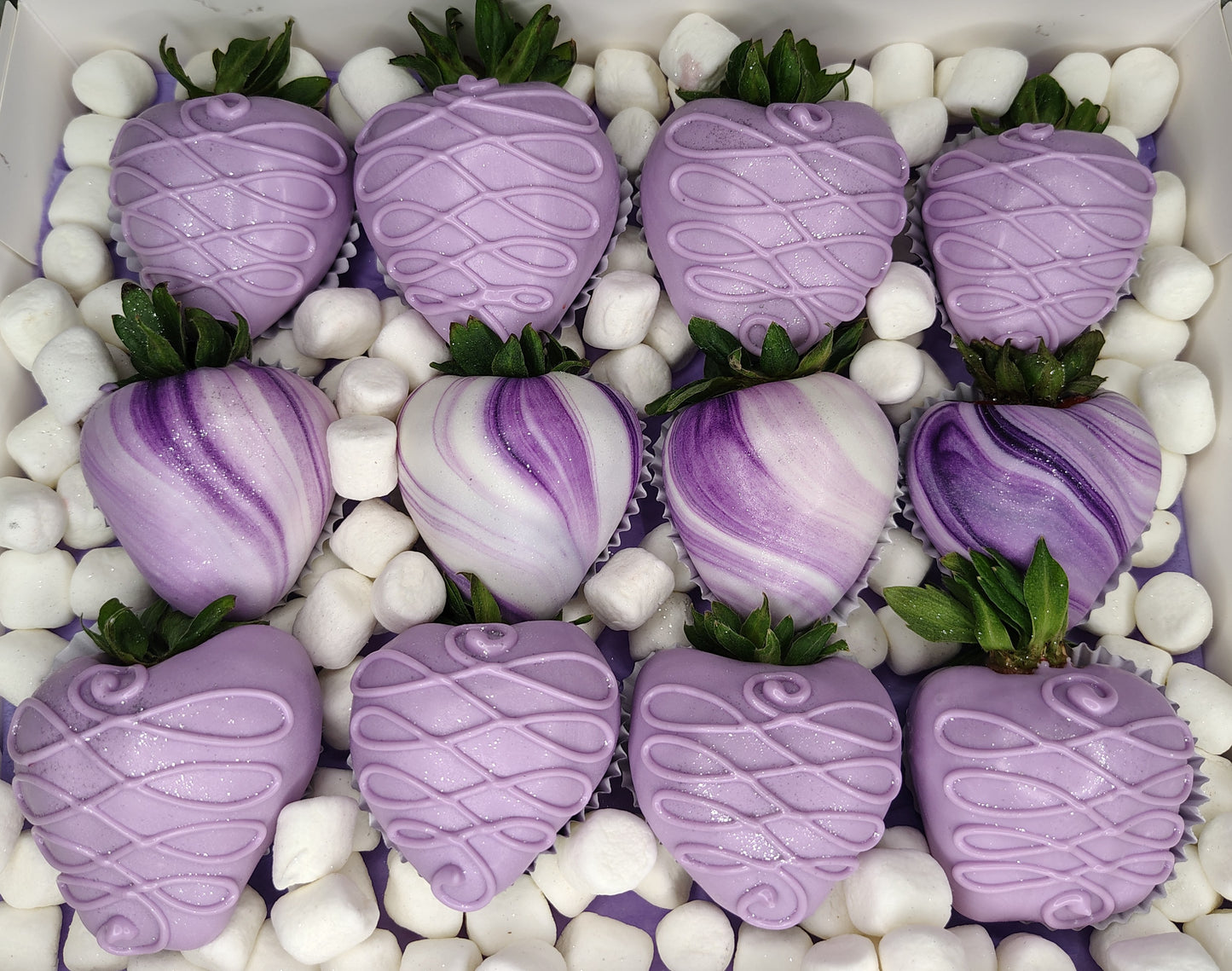 Marbled Chocolate Covered Strawberries