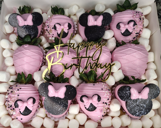 Minnie Mouse Chocolate Covered Strawberries Option 1